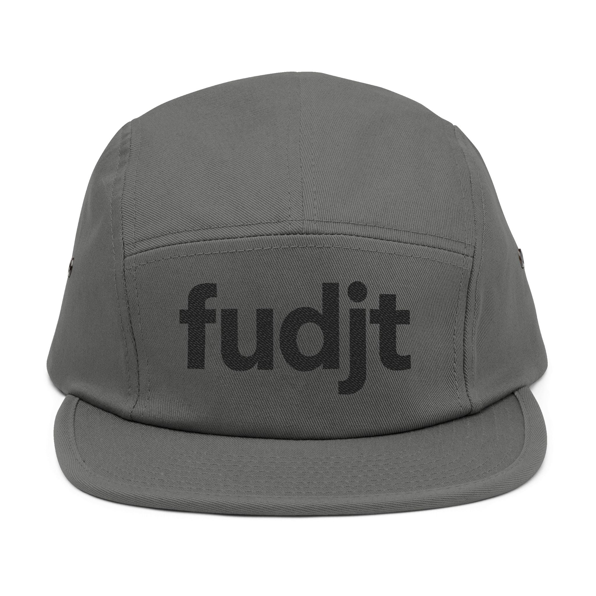 Embroidered 5 Panel Cap - Black fudjt Logo - 6 Colors