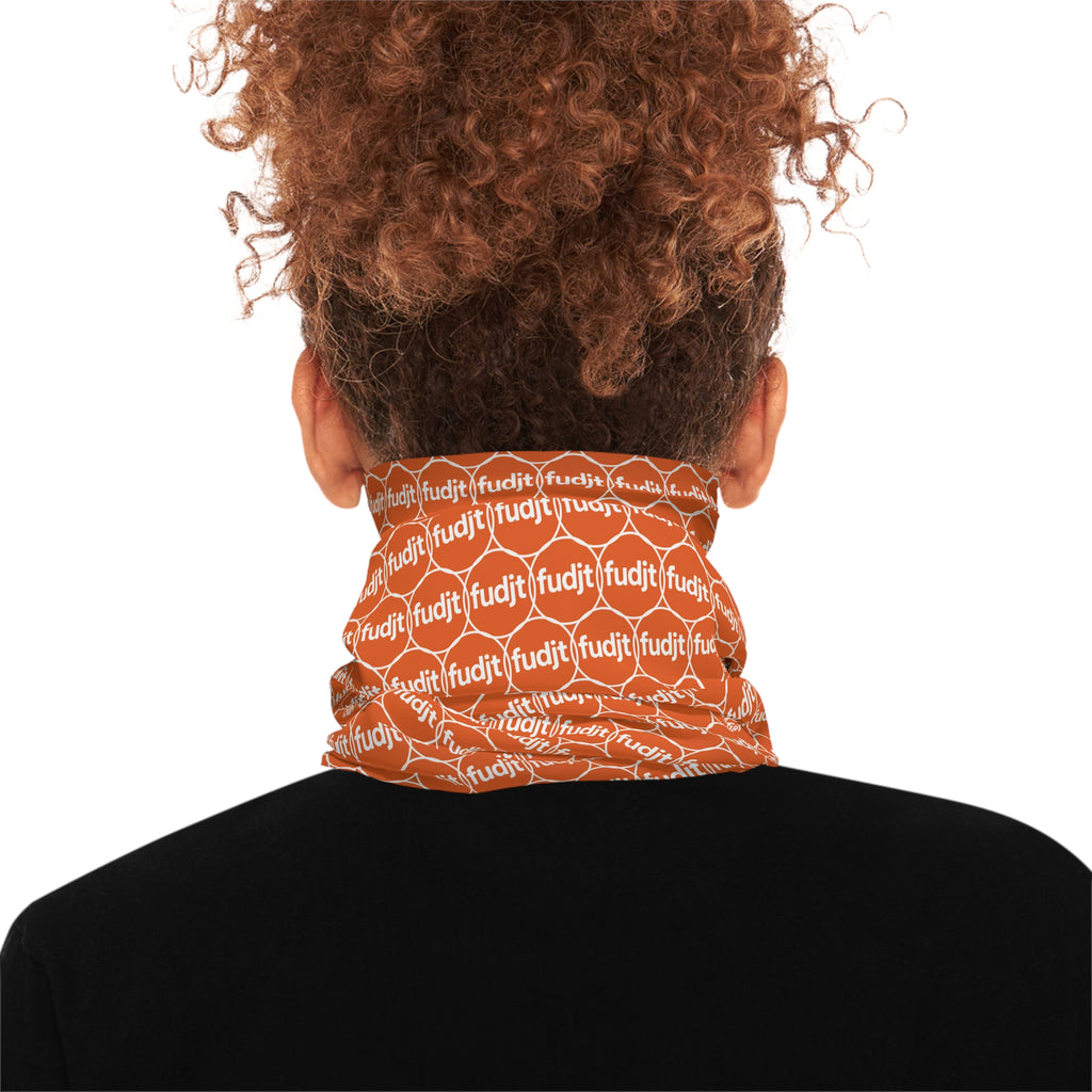 Orange & White fudjt Unbroken Chain 1.25 Neck Gaiter