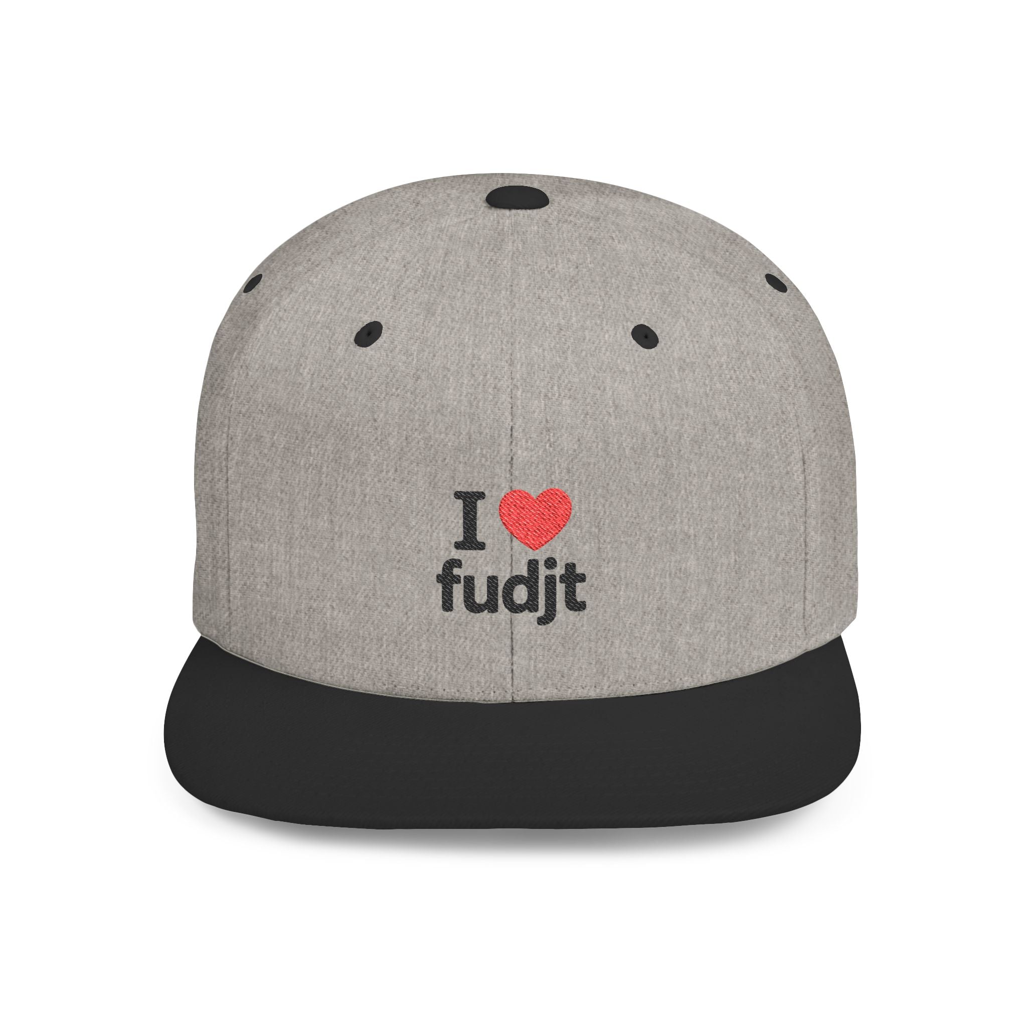 I Heart fudjt Flat Bill Snapback Hat | 7 Colors