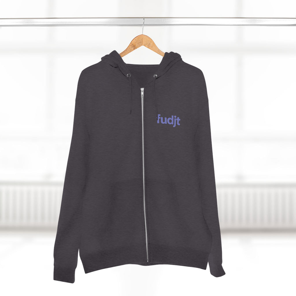 Zip Hoodie with Bigfoot Rising Backside + Light Blue fudjt on Front | 8 Colors