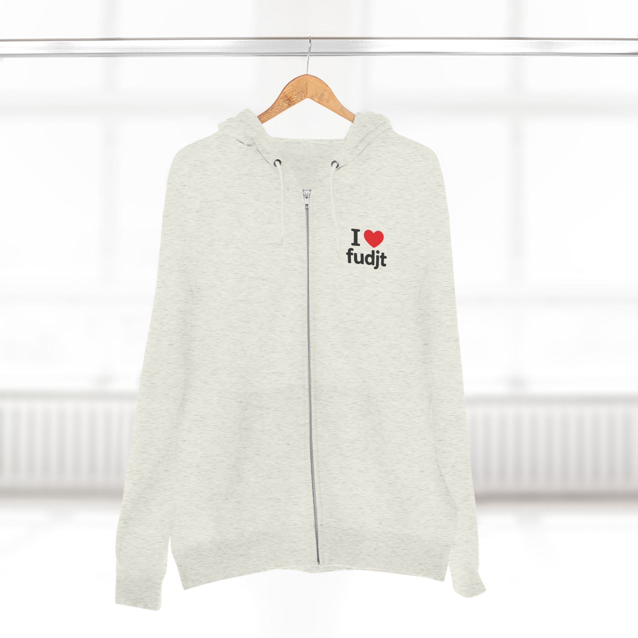 Zip Hoodie with I Heart fudjt + Lady Liberty | Front & Back Graphic | 4 Colors