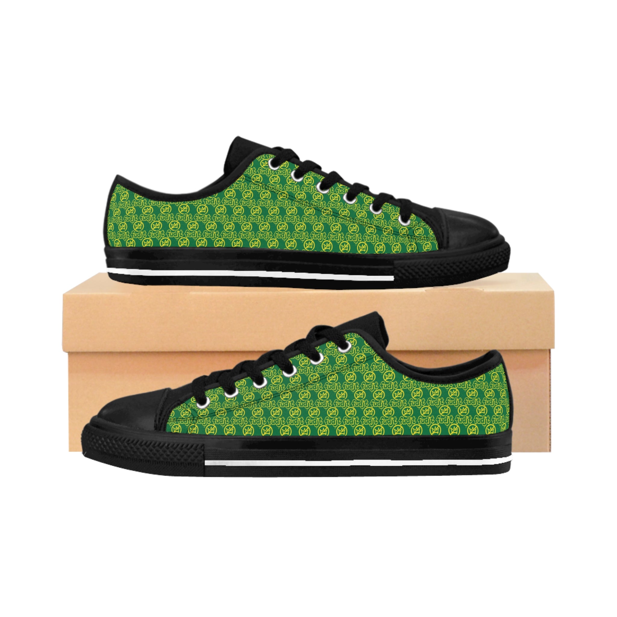 Dark Green Golden fudjt No Kings Street Style Sneakers | Women & Girls All Over .5 Low Top