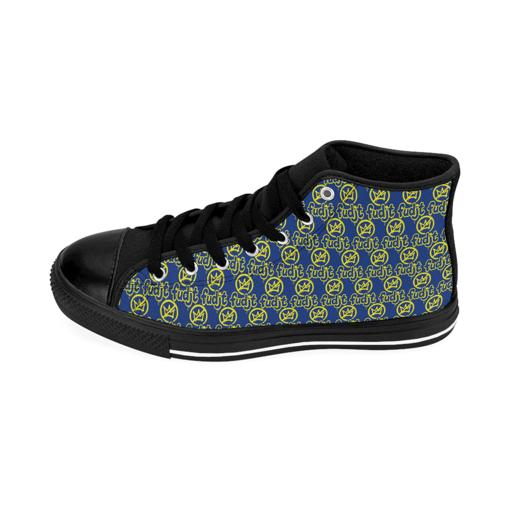 Dark Blue Golden fudjt No Kings Street Style Sneakers | Men & Boys 1 High Top