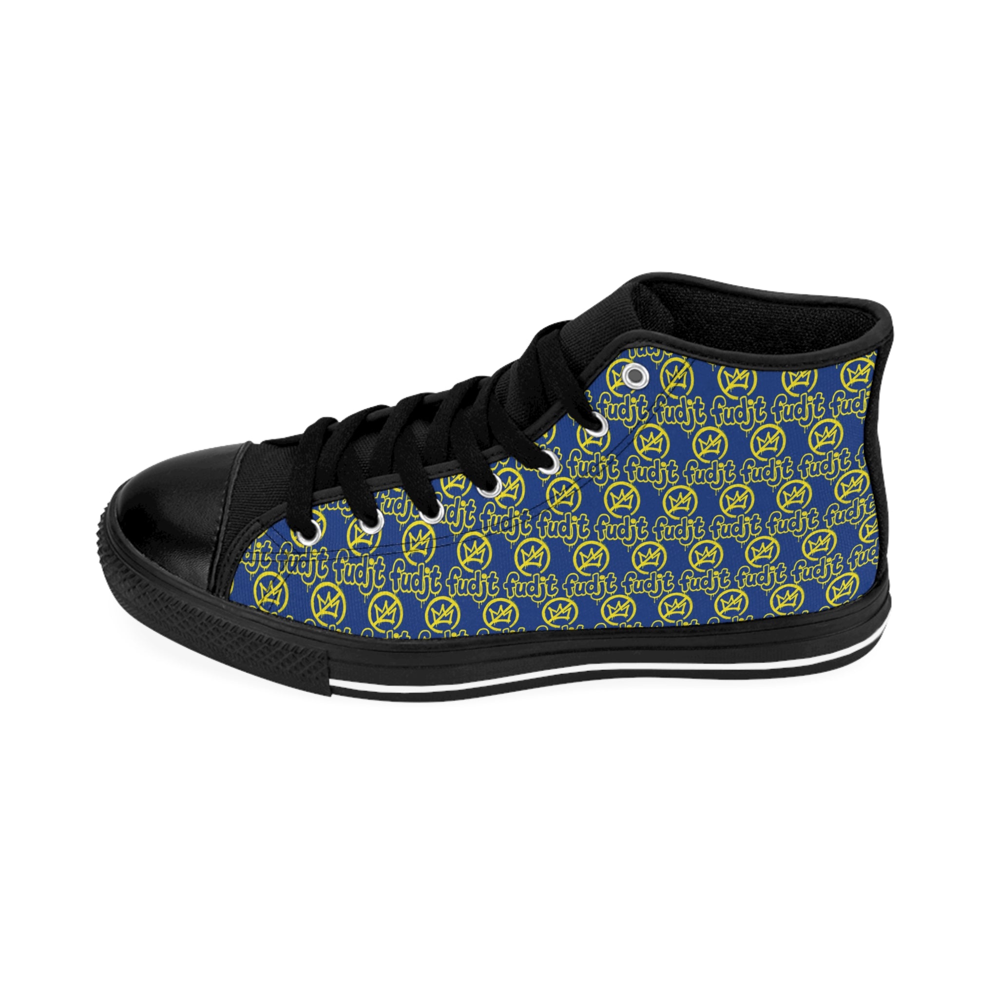 Dark Blue Golden fudjt No Kings Street Style Sneakers | Men & Boys 1 High Top