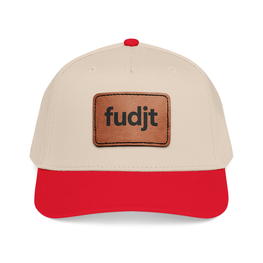 fudjt Leather Patch Baseball Cap — Mid Profile Trucker Hat | 30 Two-Tone Colors