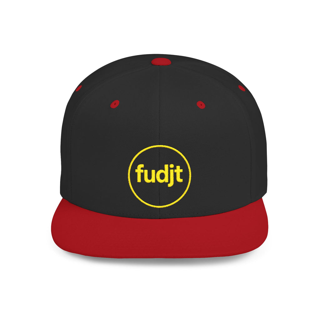 fudjt Circle Flat Bill Snapback Hat | Golden Yellow Embroidery |  14 Colors