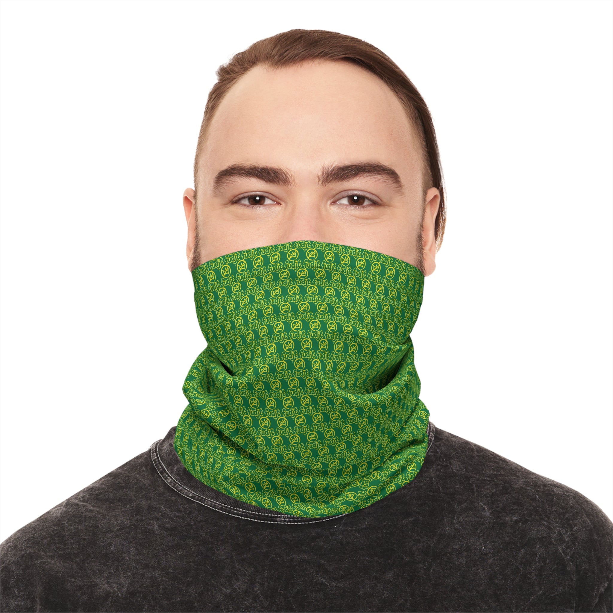 Dark Green Golden fudjt No Kings .5 Neck Gaiter