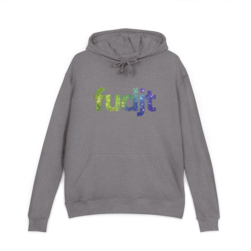 fudjt Galaxy French Terry Hoodie | Colorful Space Text | 6 Colors