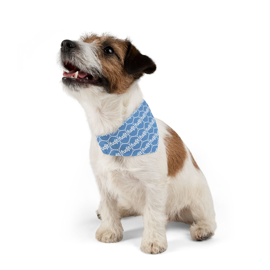 Light Blue fudjt Unbroken Chain 1.25  Bandana Collar for Dogs, Cats & More | 4 Sizes