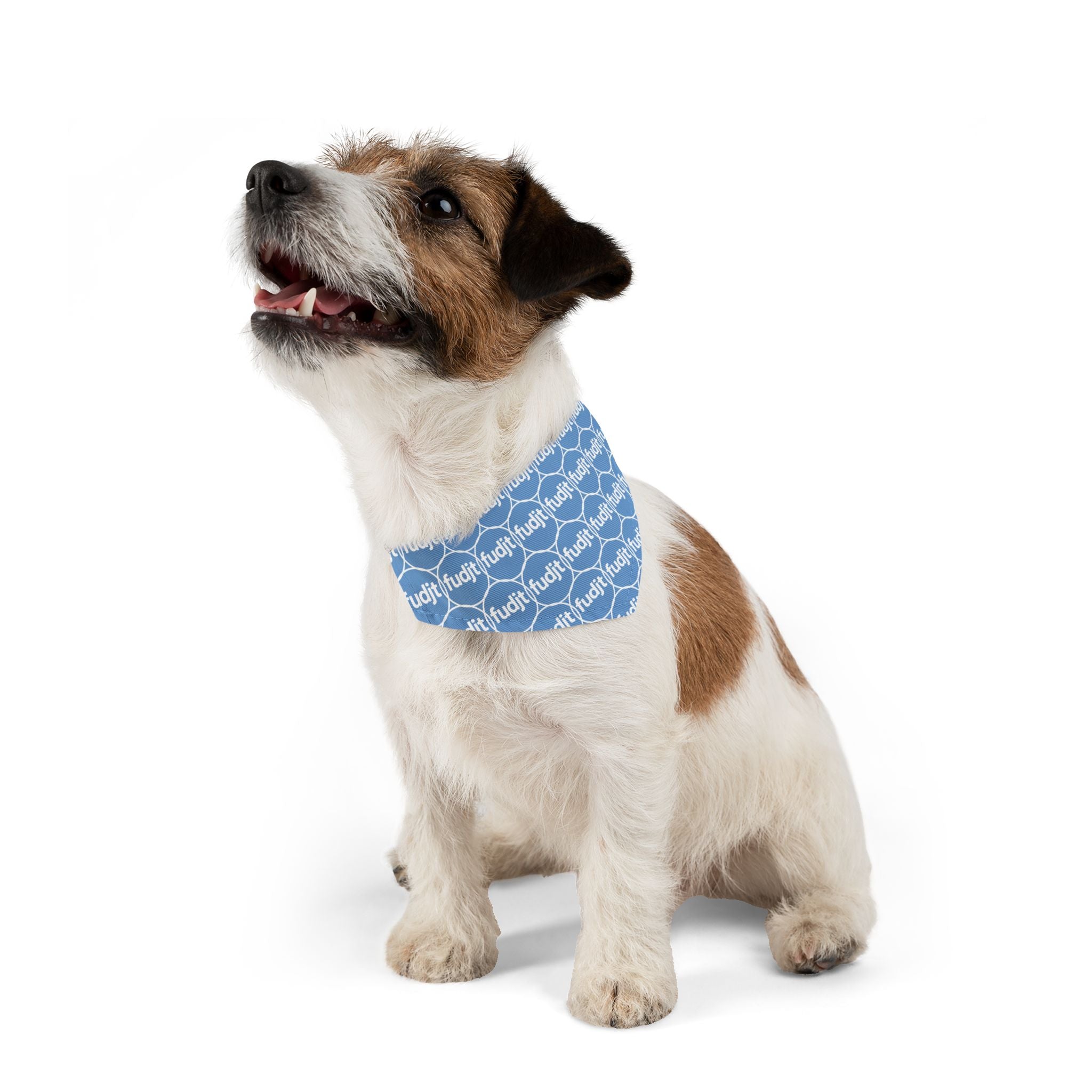 Light Blue fudjt Unbroken Chain 1.25  Bandana Collar for Dogs, Cats & More | 4 Sizes
