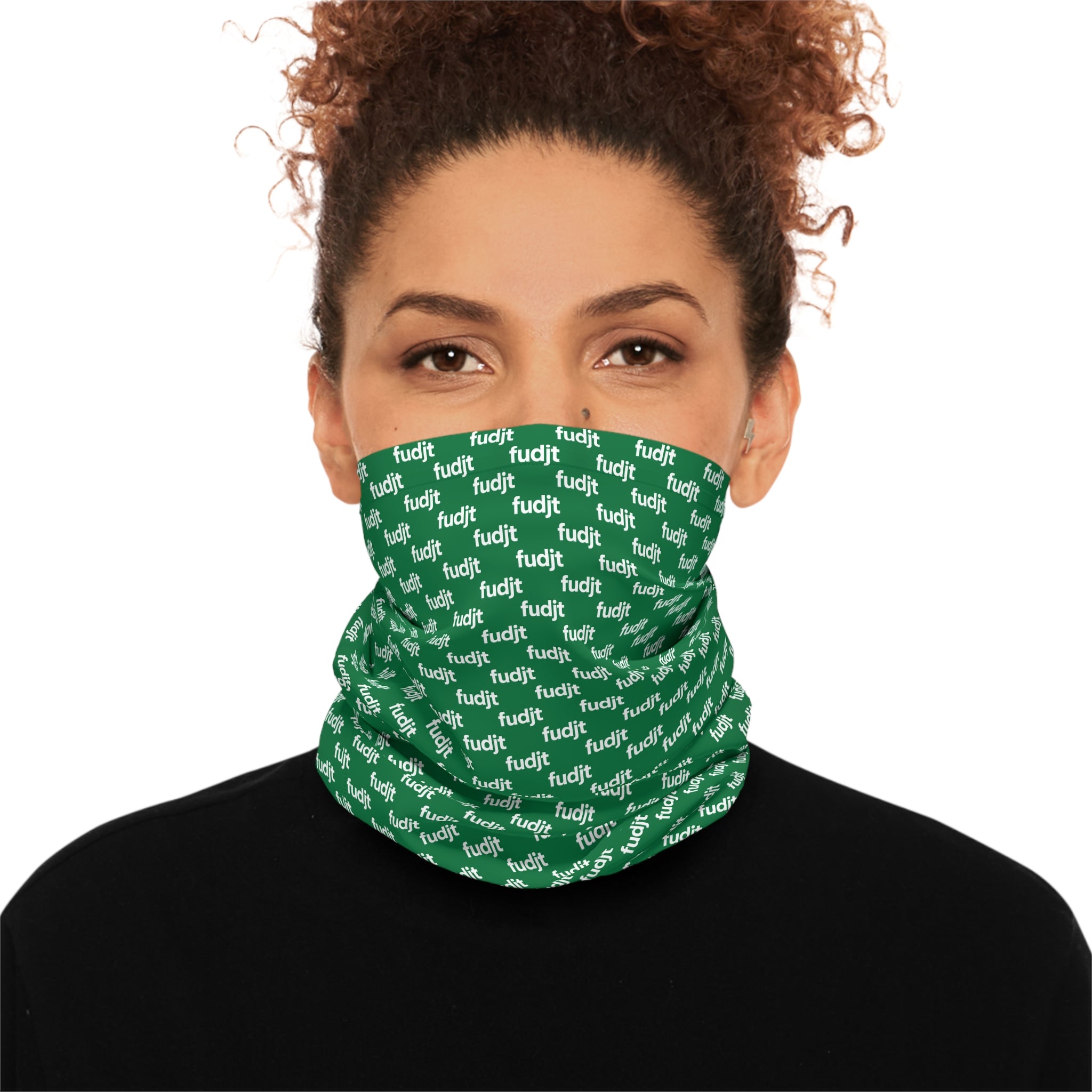 Dark Green & White fudjt Lightweight Neck Gaiter
