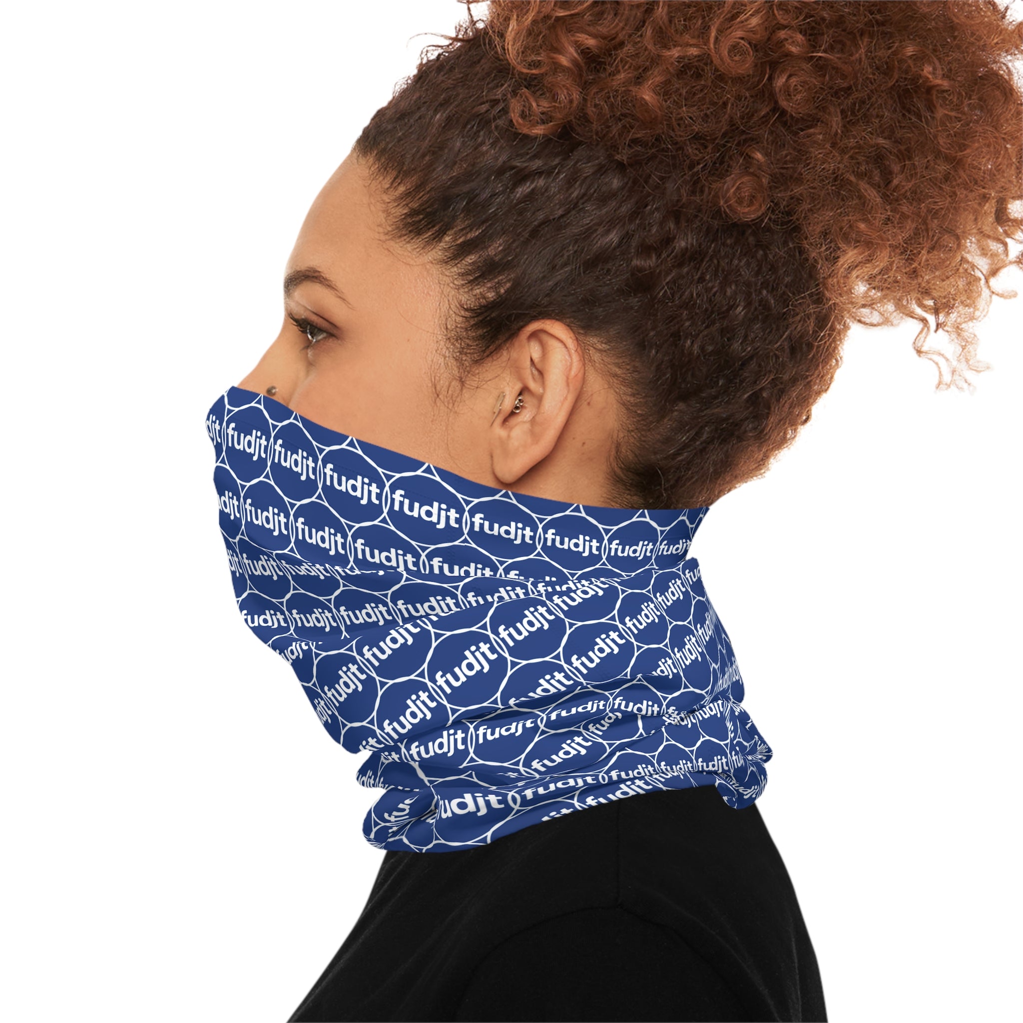 Dark Blue & White fudjt Unbroken Chain 1.25 Neck Gaiter