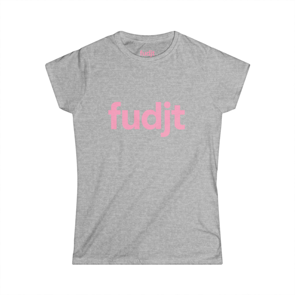 Women's Pink fudjt logo Comfy Stylie Tee | 12 Colors