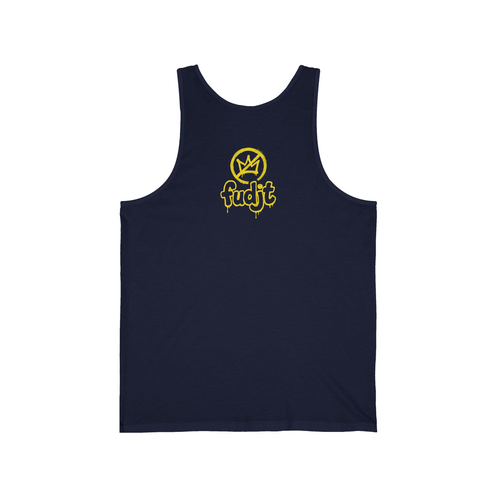 Golden fudjt No Kings Jersey Tank | Front & Back Graphic | 4 Stylish Colors