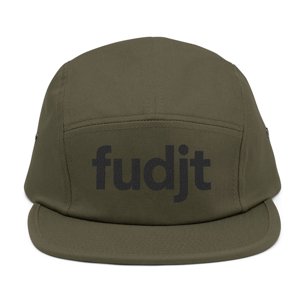 Embroidered 5 Panel Cap - Black fudjt Logo - 6 Colors