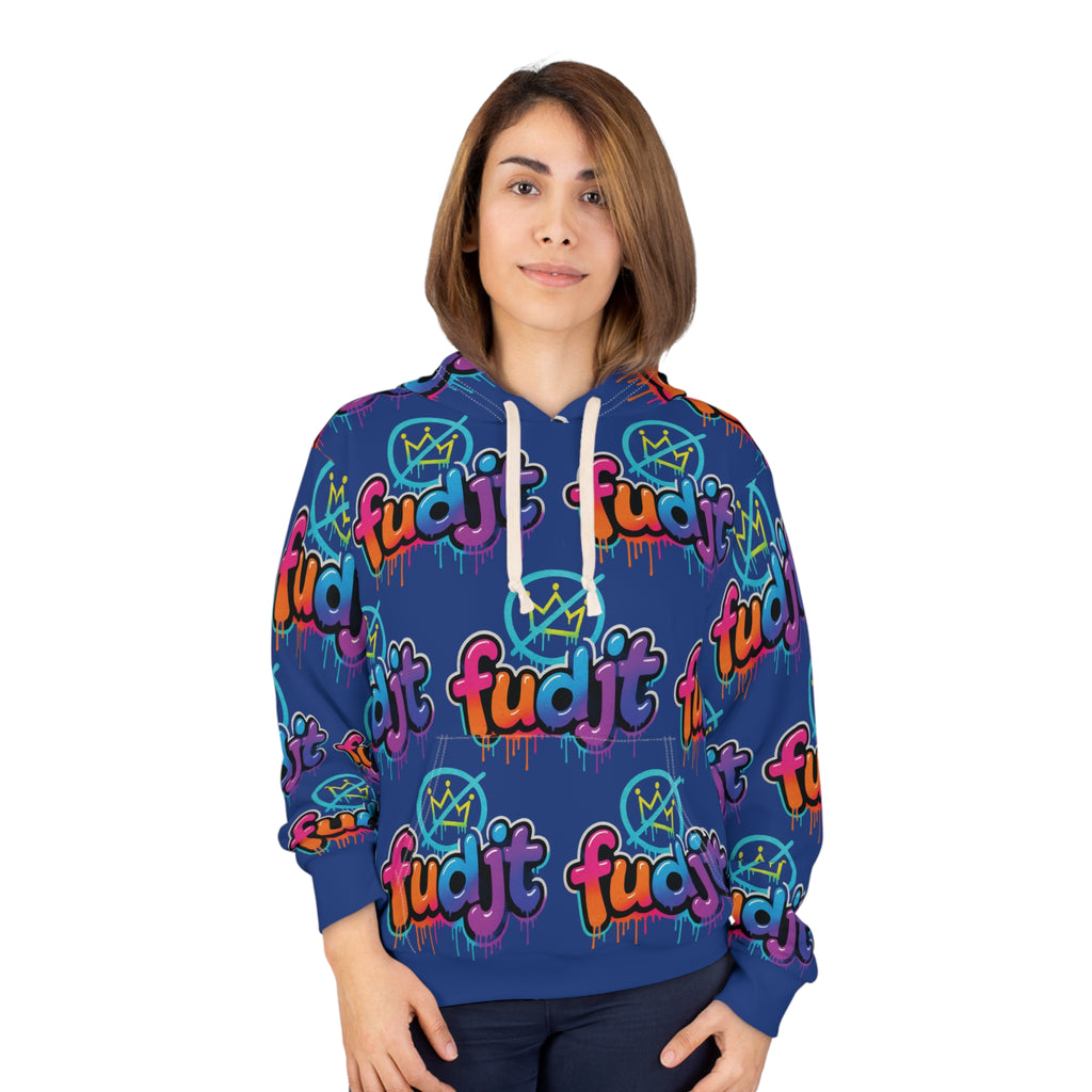 fudjt No Kings Clown Town Hoodie | All Over Dark Blue 10