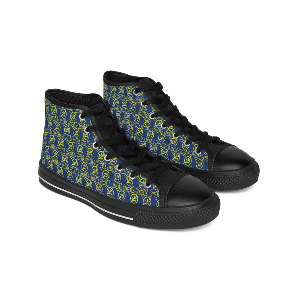 Dark Blue Golden fudjt No Kings Street Style Sneakers | Men & Boys 1 High Top