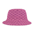 Trendy Pink fudjt All Over on Light Pink Bucket Hat