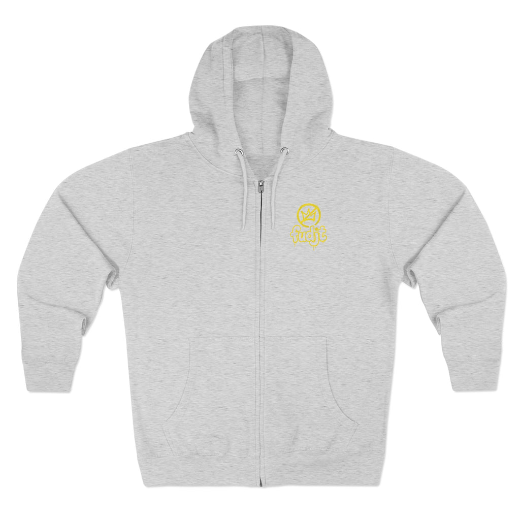 Zip Hoodie with Golden fudjt No Kings | Front & Back Graphic | 9 Colors