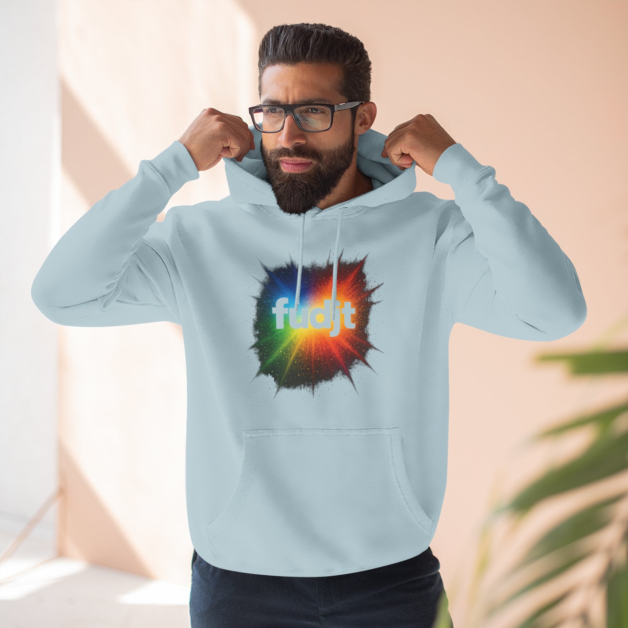 fudjt Burst of Empowerment Hoodie – Premium Fleece Pullover with Explosion of Color | 14 Colors