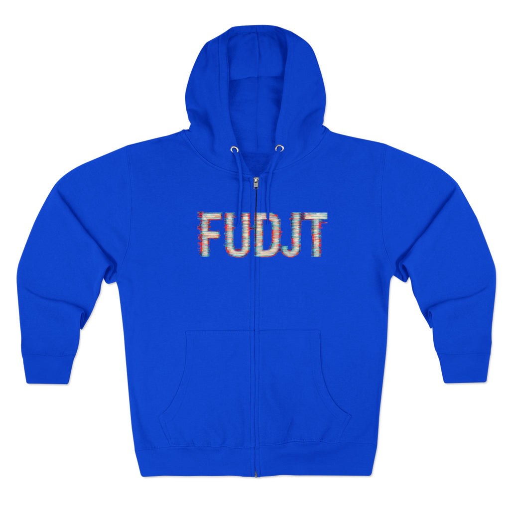 FUDJT Glitch Zip Hoodie | Bold Front & Backside | 7 Colors
