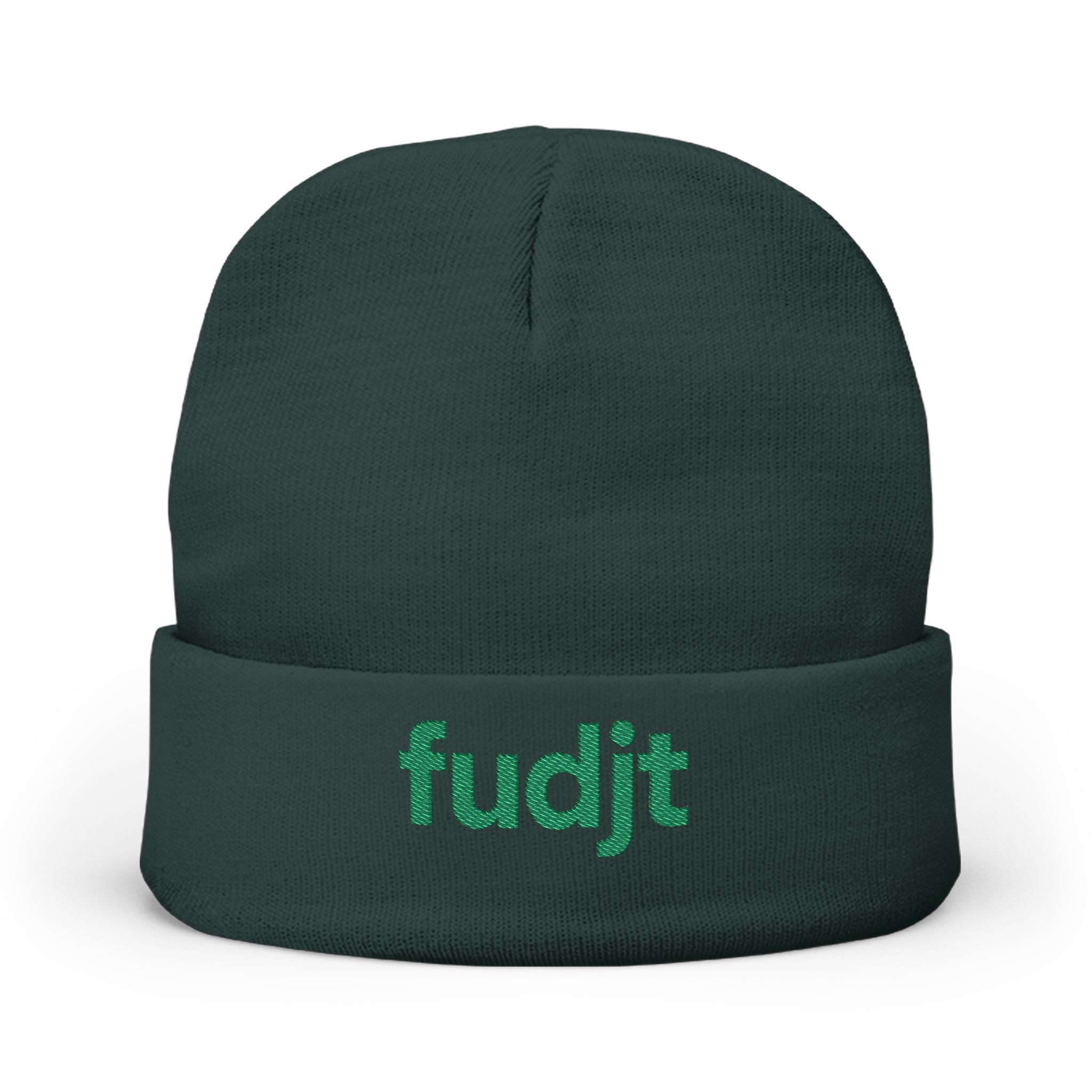 Stylish & Cozy fudjt Knit Beanie | Green Embroidery | 5 Colors