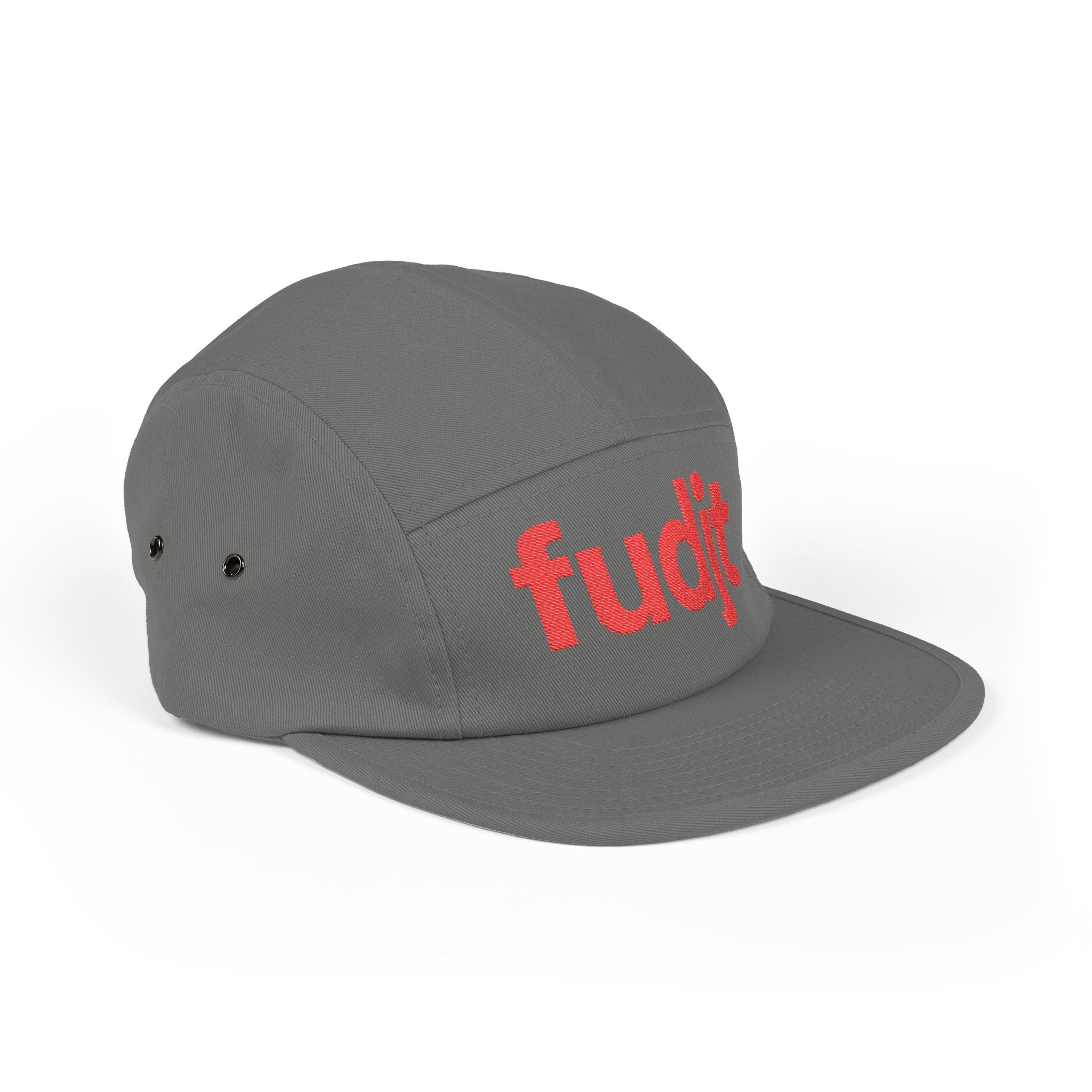 Embroidered 5 Panel Cap - Red fudjt Logo - 6 Colors