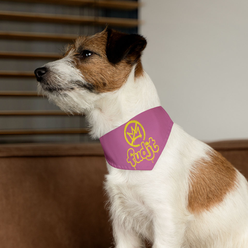 Light Pink Golden fudjt No Kings Bandana Collar for Dogs, Cats & More | 4 Sizes