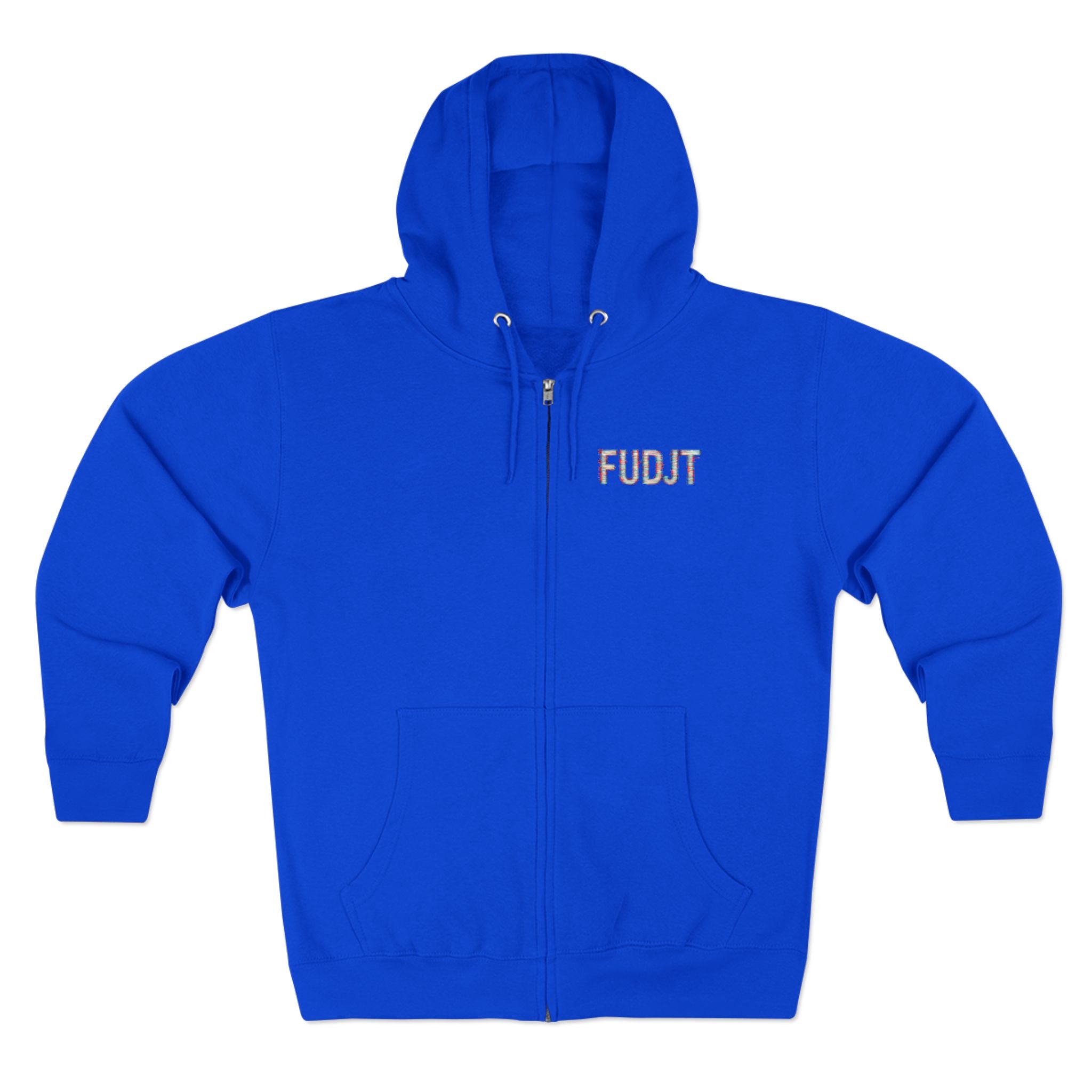 FUDJT Glitch Zip Hoodie | Front Left & Stack Back | 7 Colors