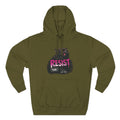 fudjt RESIST Hoodie – Premium Fleece Pullover with Black Pussycat Graphic | 14 Colors
