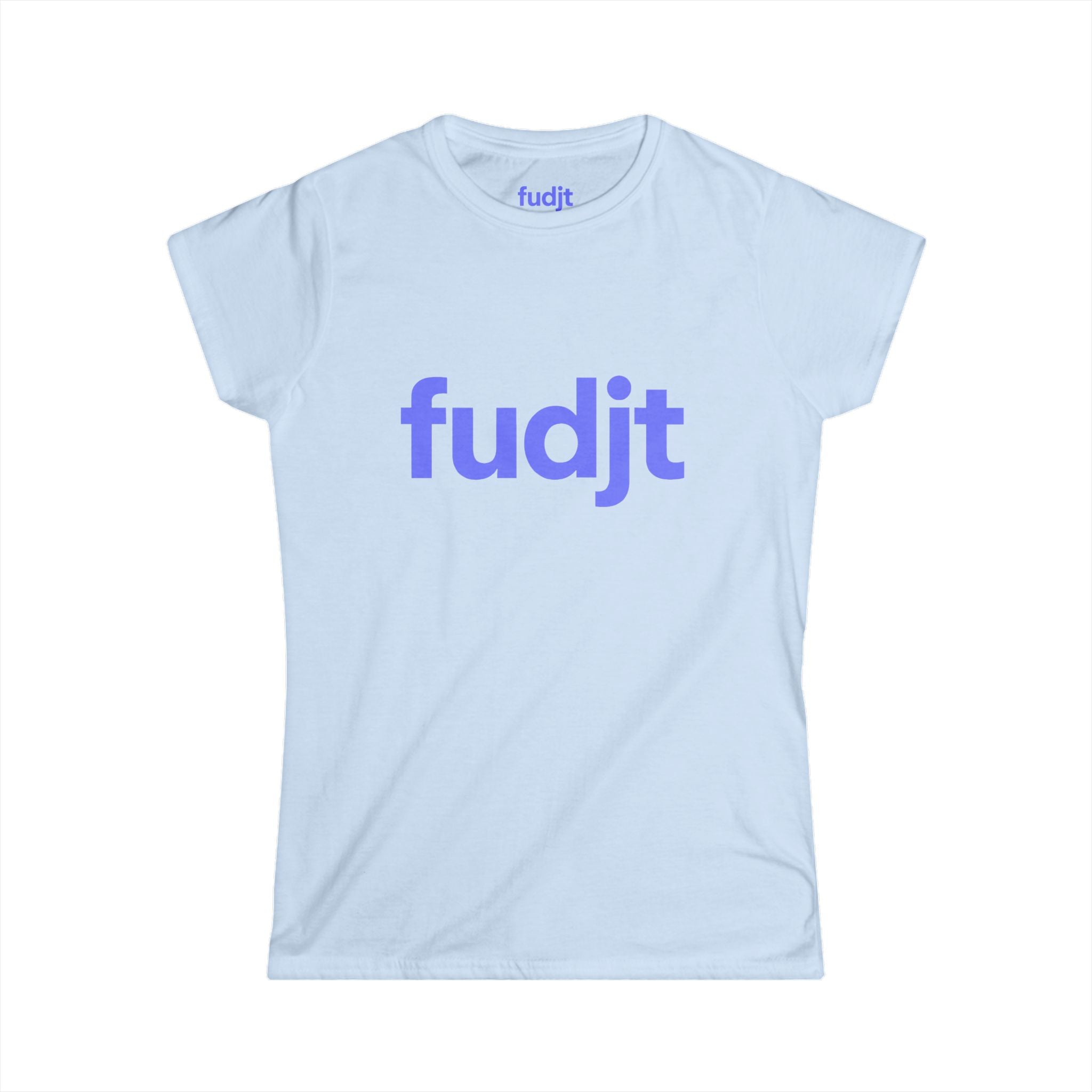 Women's Light Blue fudjt logo Comfy Stylie Tee | 12 Colors