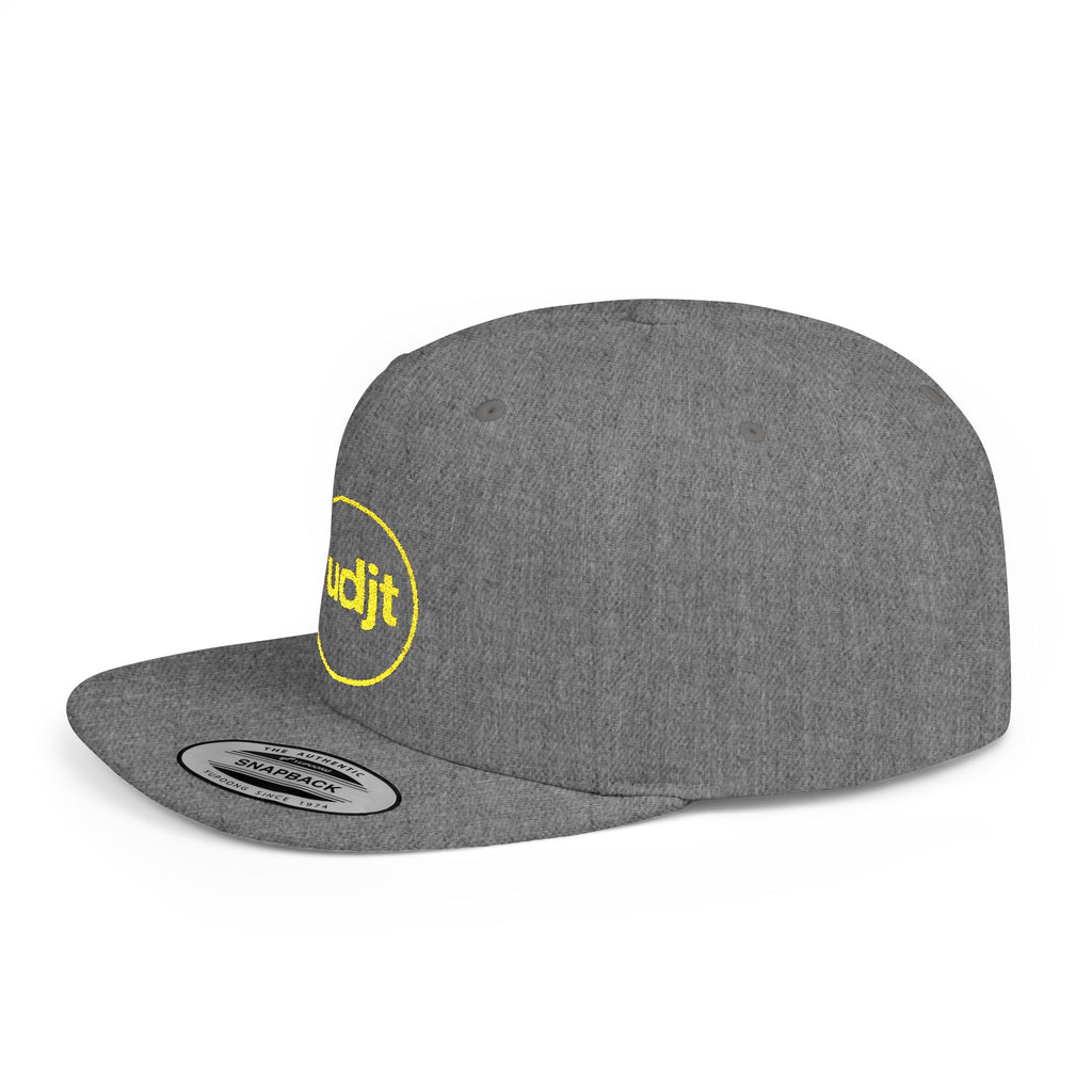 fudjt Circle Flat Bill Snapback Hat | Golden Yellow Embroidery |  14 Colors