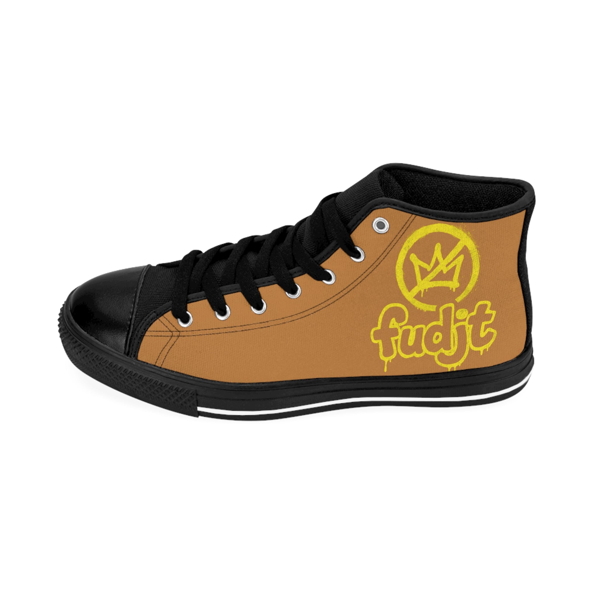 Light Brown Golden fudjt No Kings Street Style Sneakers | Women & Girls 3.75 High Top