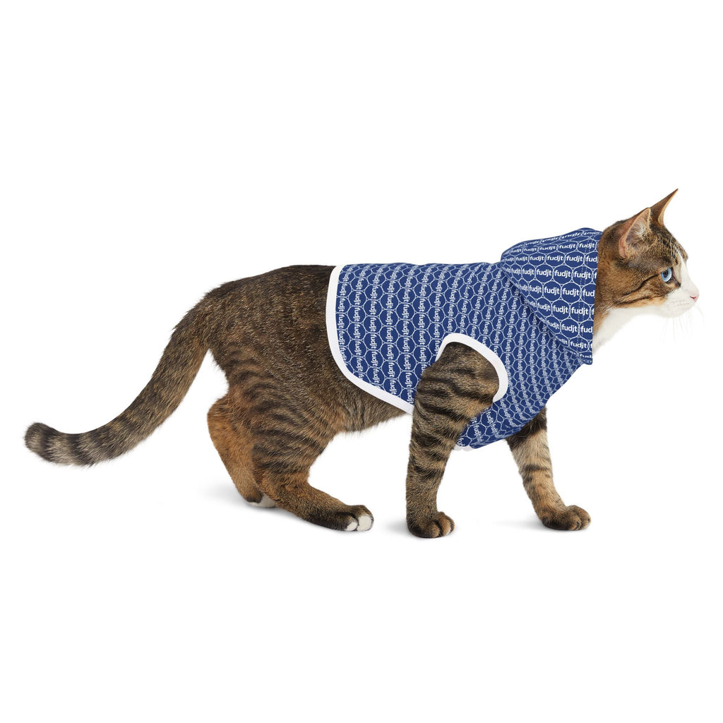 Dark Blue fudjt Pet Hoodie | Unbroken Chain 1.25 | 7 Sizes