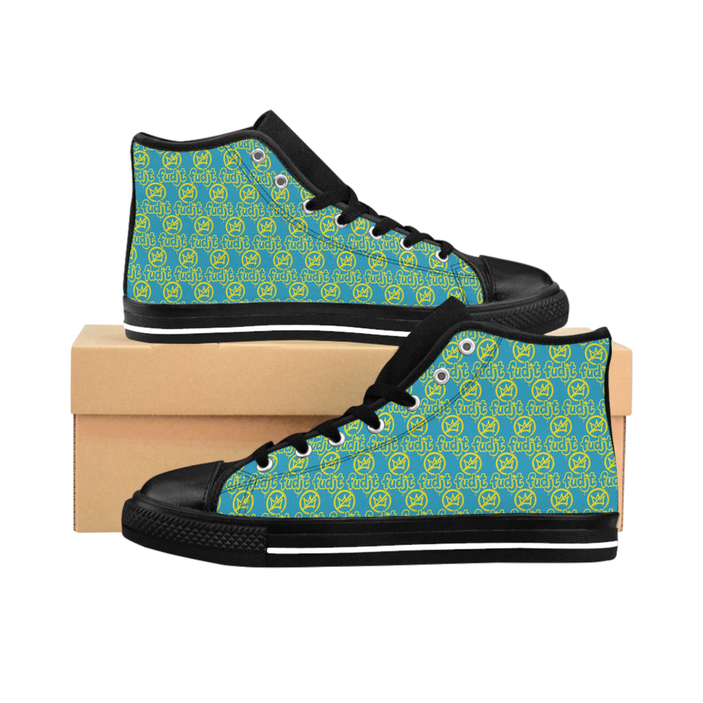 Turquoise Golden fudjt No Kings Street Style Sneakers | Men & Boys 1 High Top