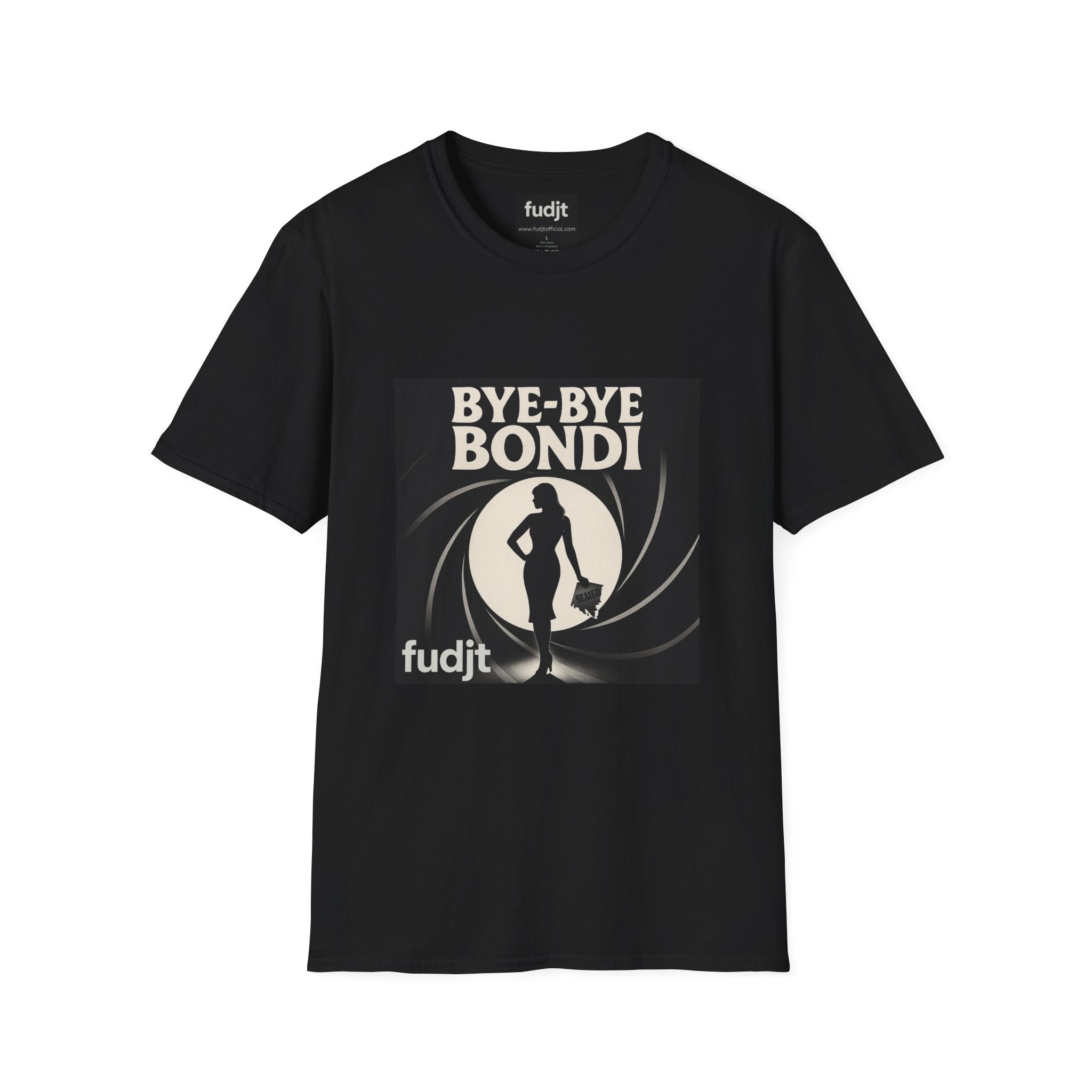 Bye-Bye Bondi | Black Smoke Screen Retro fudjt Tee | 15 Colors
