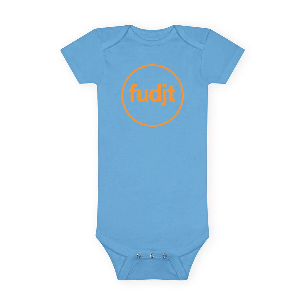 Orange fudjt Circle Baby Onesie | 4 Colors