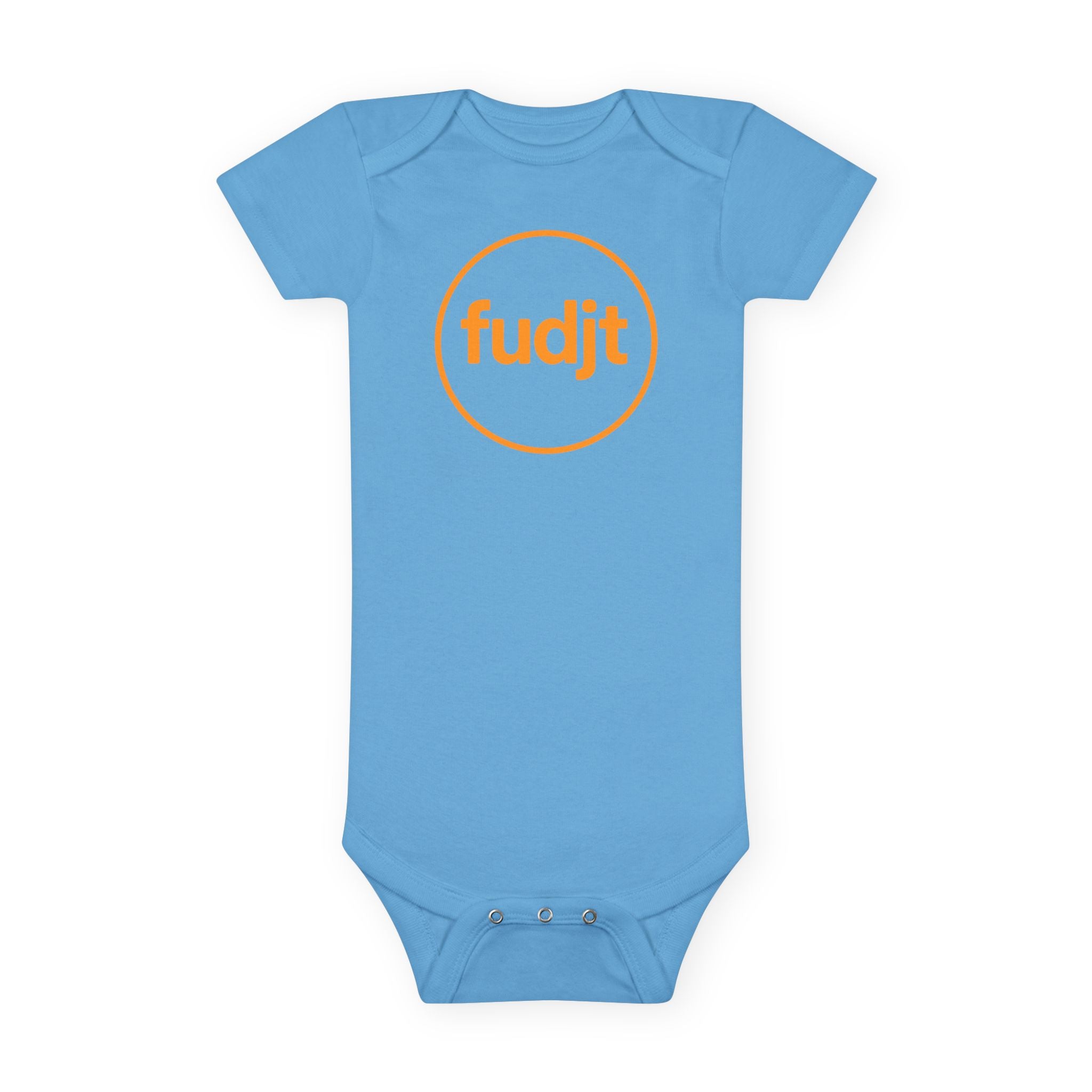 Orange fudjt Circle Baby Onesie | 4 Colors