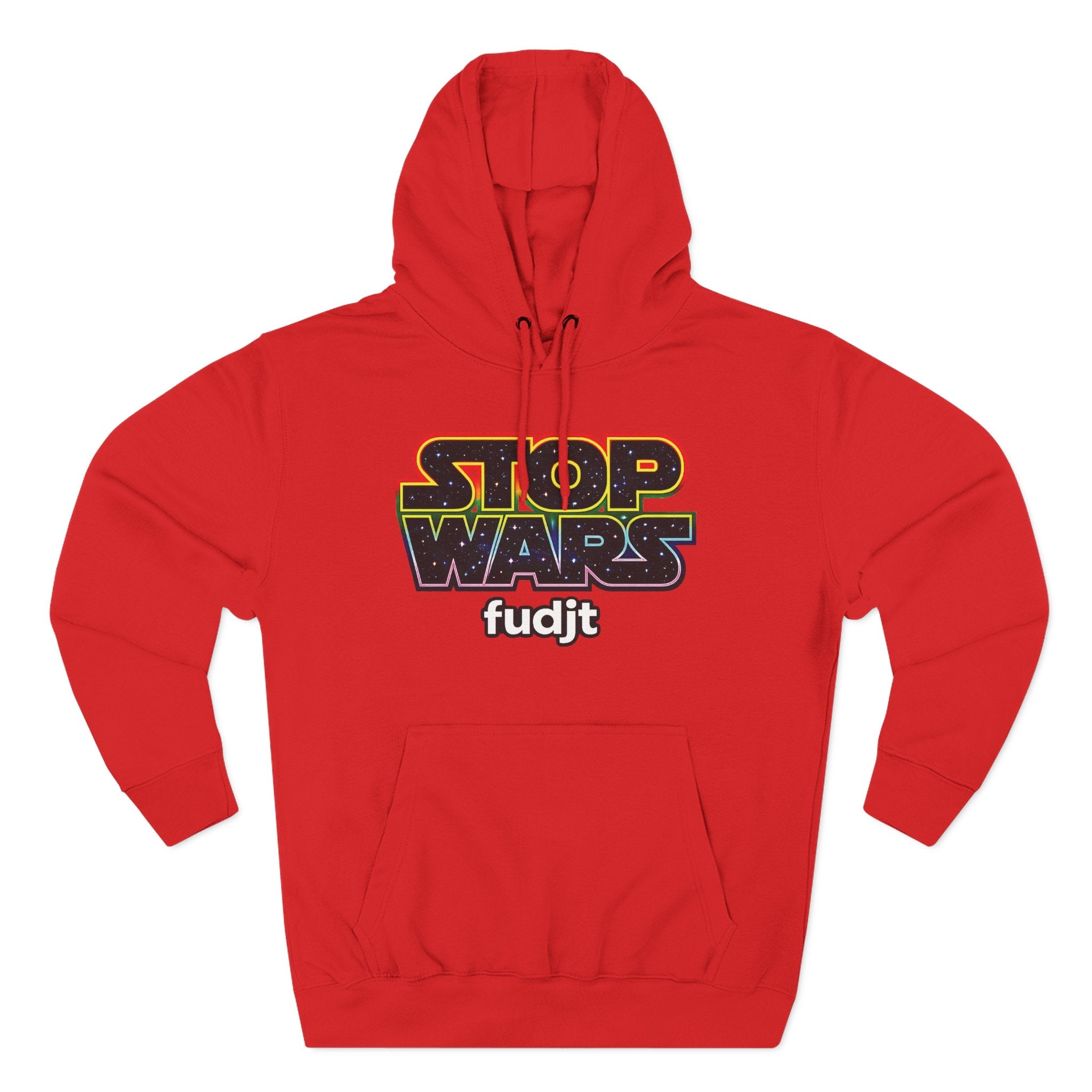 fudjt Stop Wars Hoodie – Premium Fleece Pullover with Retro Protest Graphic, White fudjt | 15 Colors