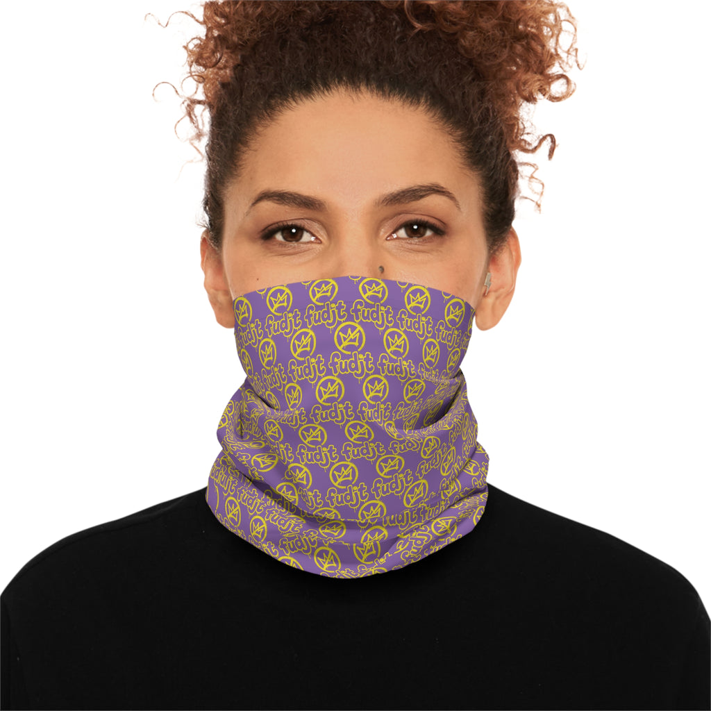 Light Purple Golden fudjt No Kings 1.25 Neck Gaiter