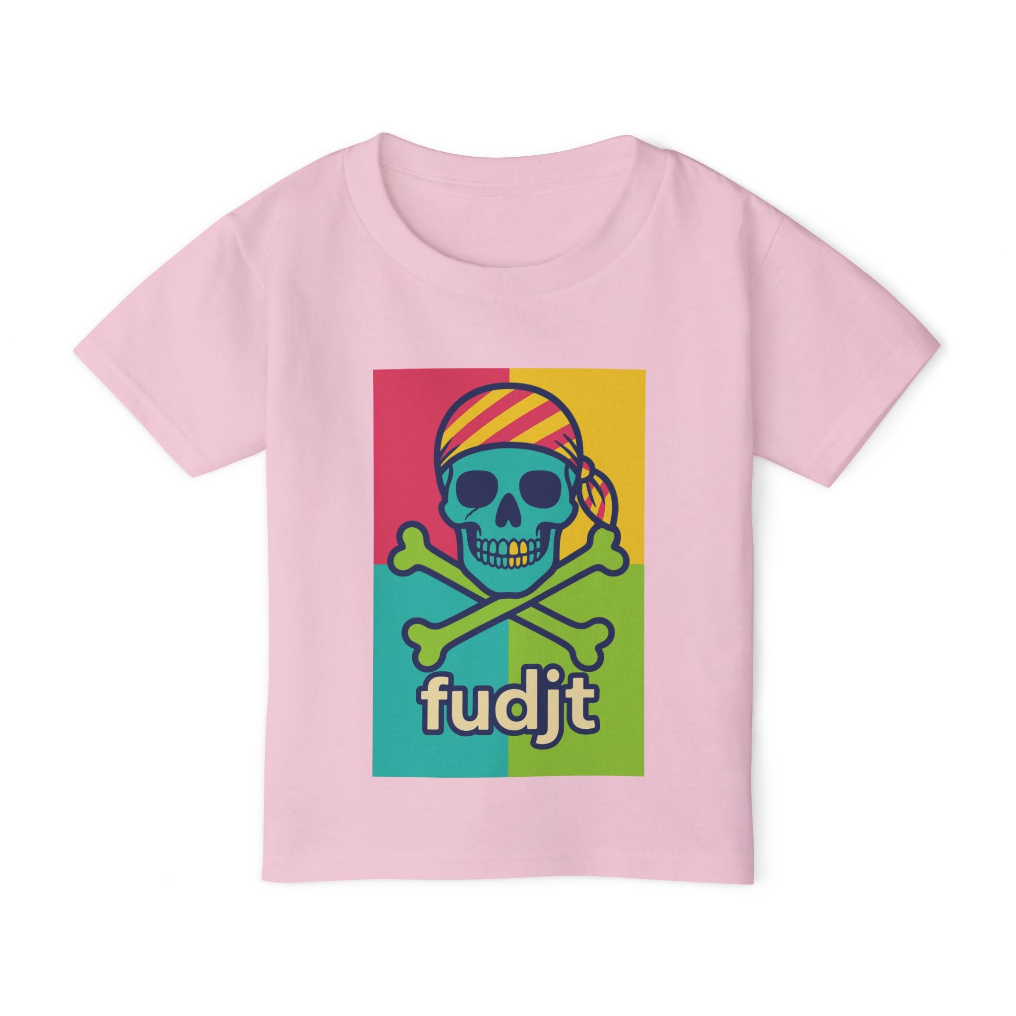 fudjt Toddler Tee with "Booty" Skull and Crossbones Design | 6 Colors