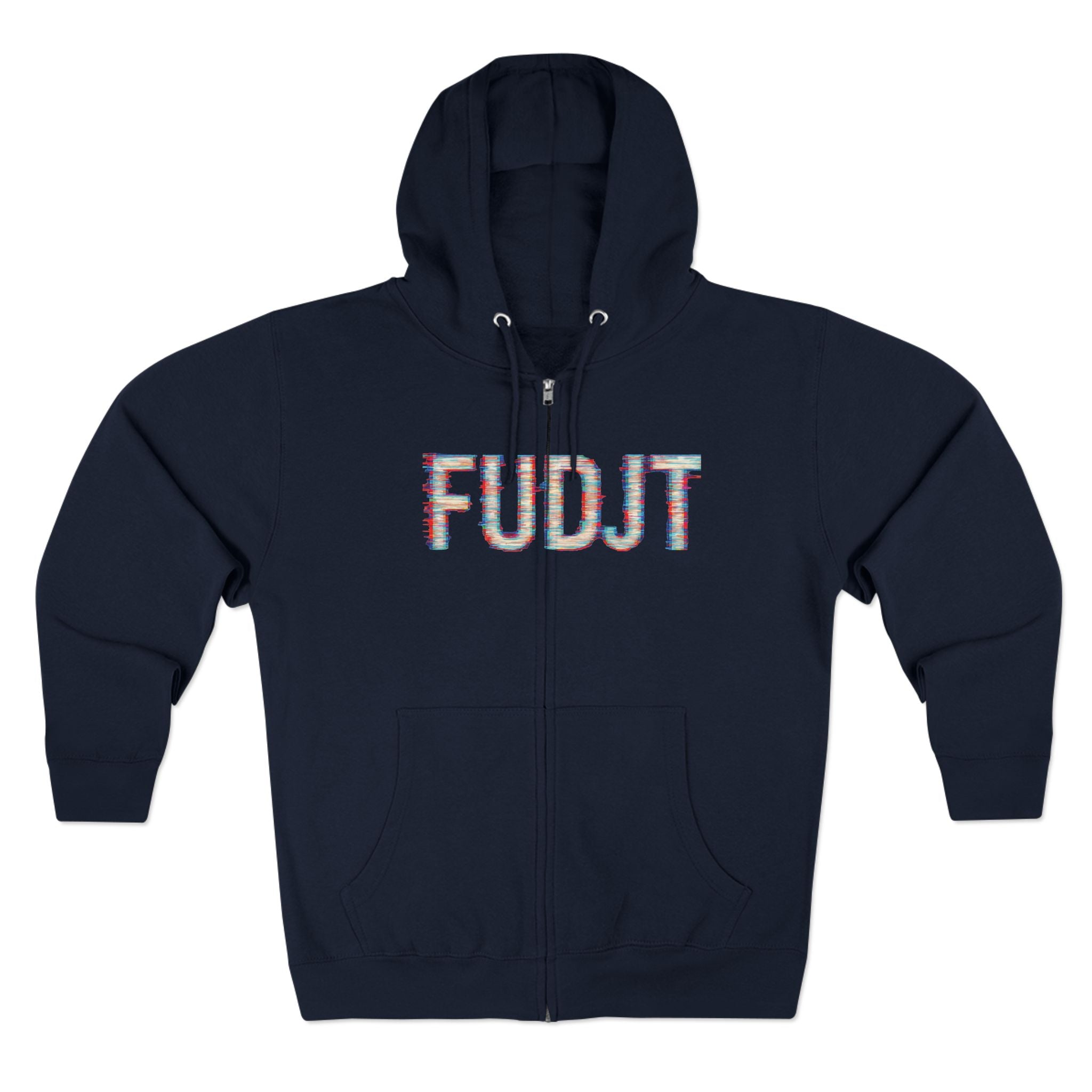 FUDJT Glitch Zip Hoodie | Bold Front | 7 Colors