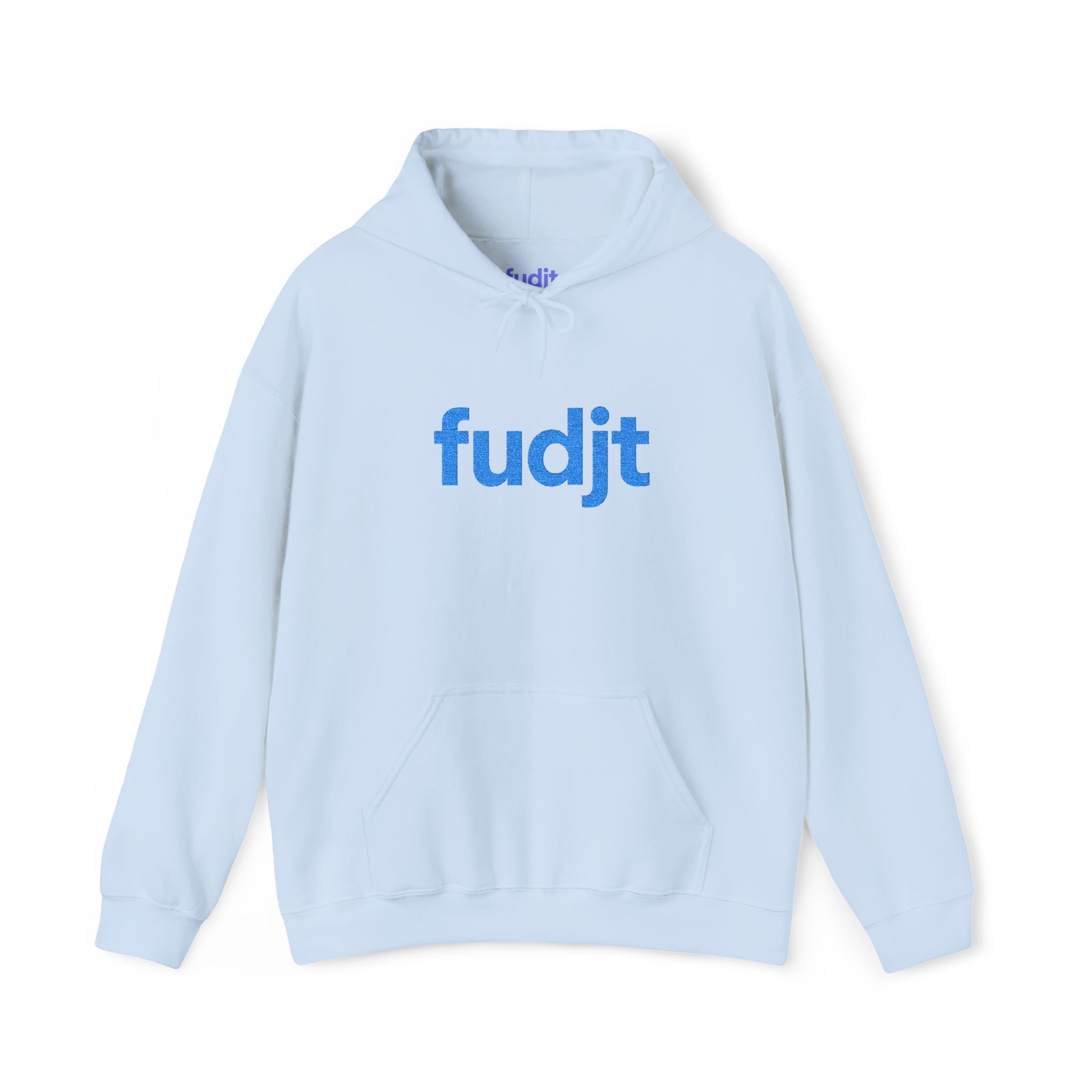 Light Blue fudjt Embroidered Heavy Blend Hooded Sweatshirt | 15 Colors | Stand For Something