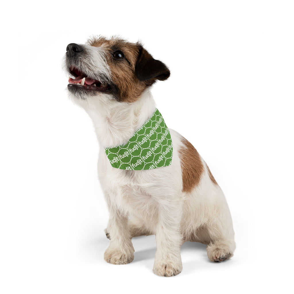 Green fudjt Unbroken Chain 1.25  Bandana Collar for Dogs, Cats & More | 4 Sizes