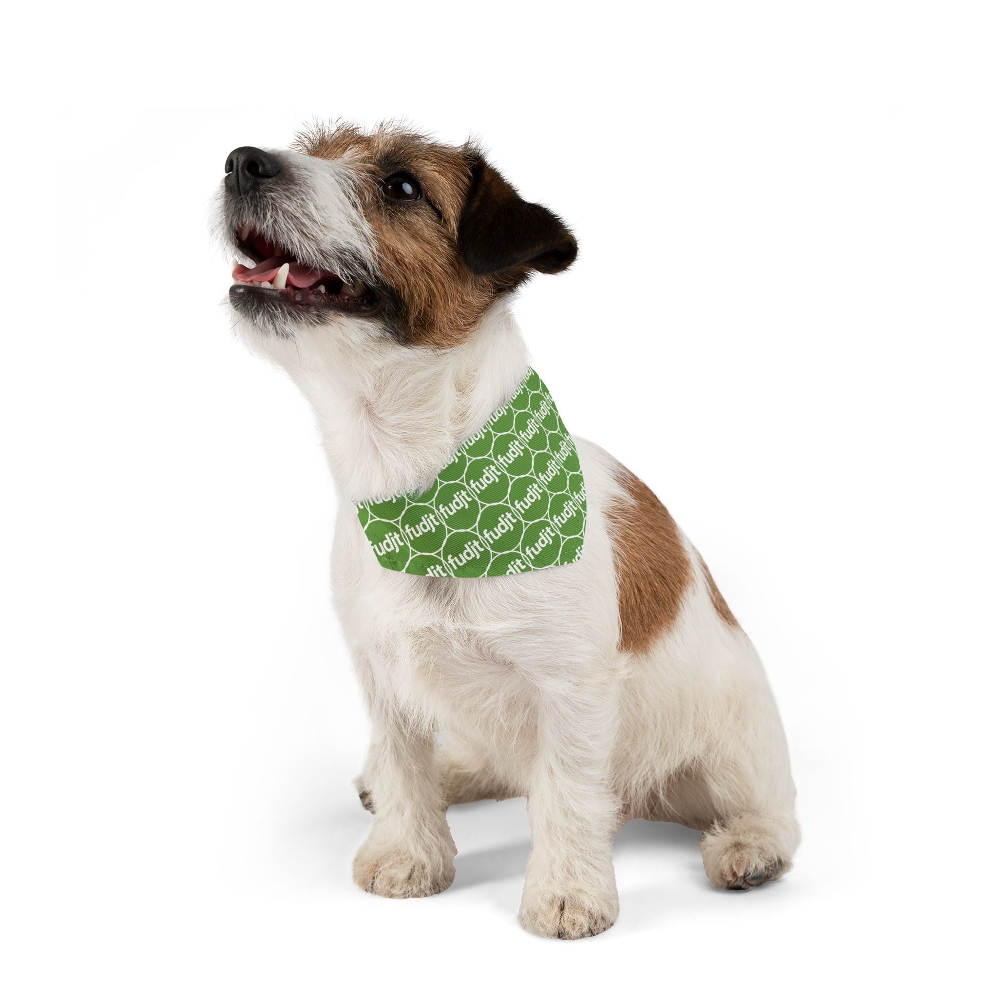 Green fudjt Unbroken Chain 1.25  Bandana Collar for Dogs, Cats & More | 4 Sizes