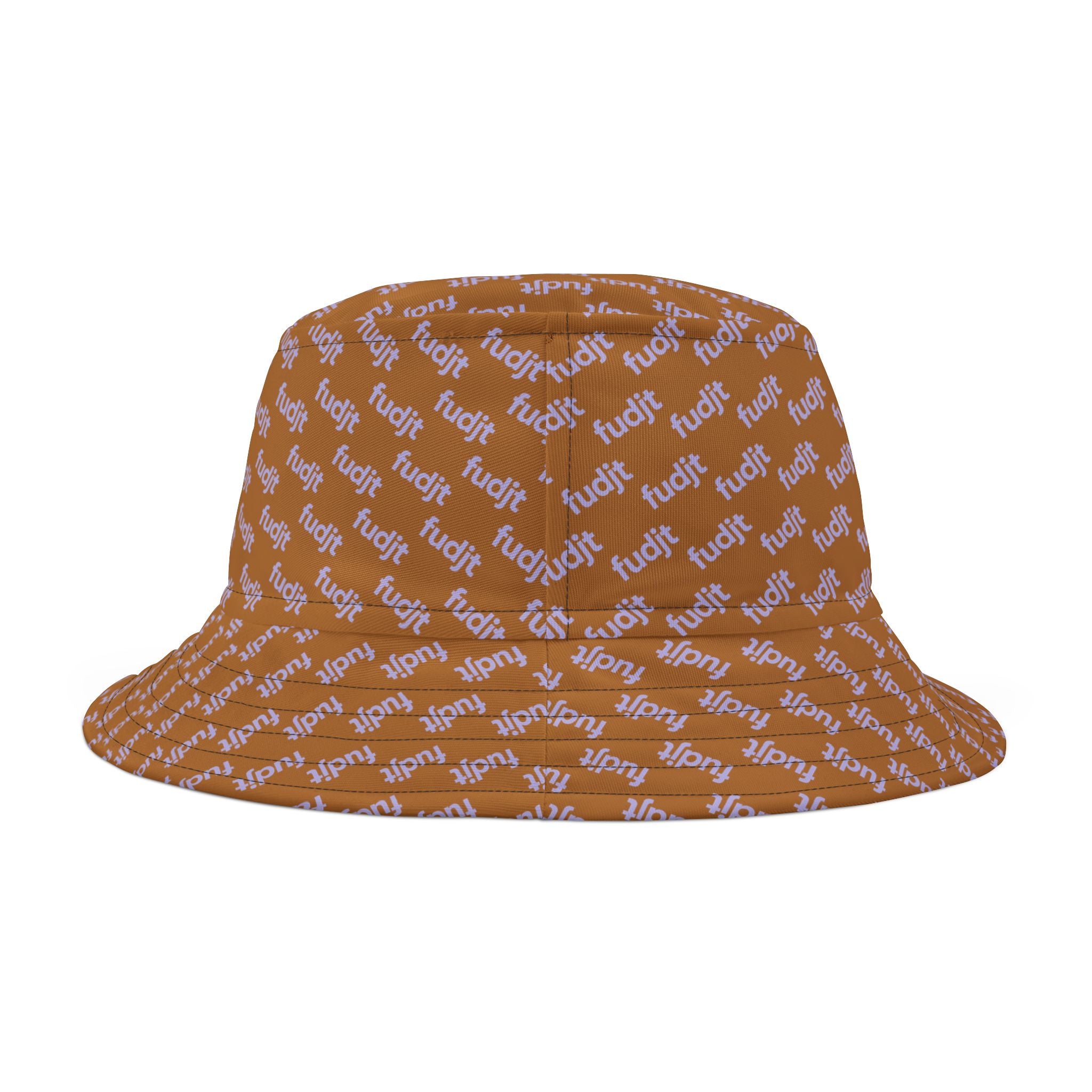 Trendy Lavender fudjt All Over on Light Brown Bucket Hat