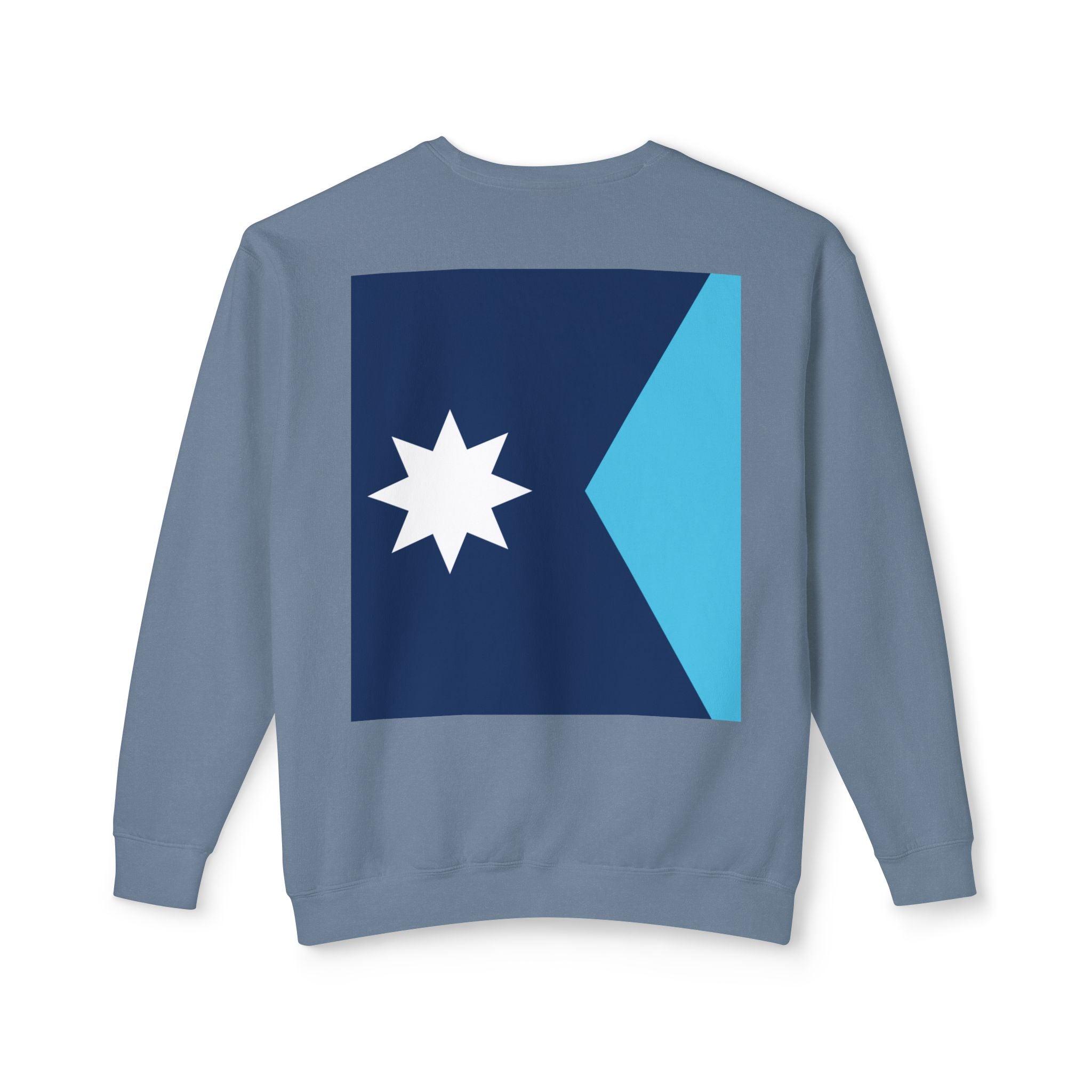 #PrettiGood Crewneck Sweatshirt — Blue Star Graphic Backside, Premium Casual Pullover | 7 Colors