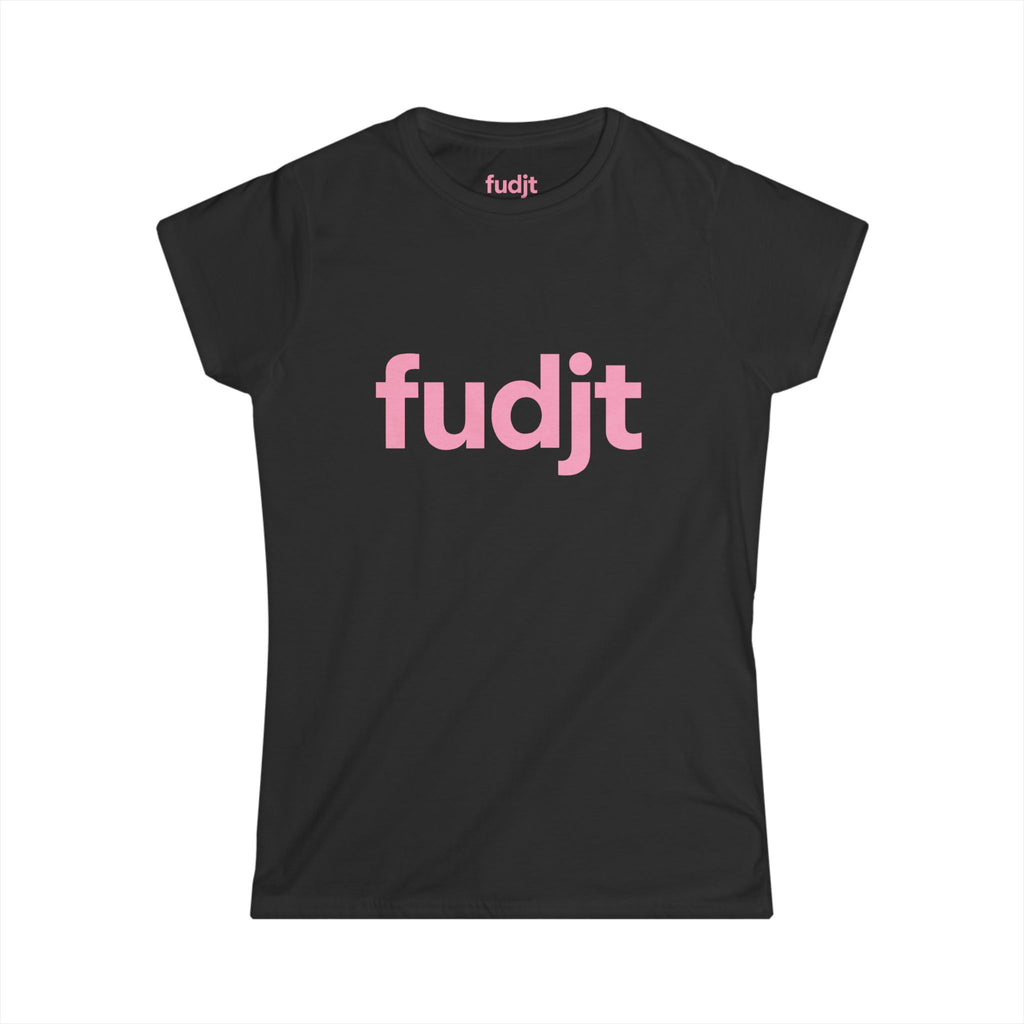 Women's Pink fudjt logo Comfy Stylie Tee | 12 Colors