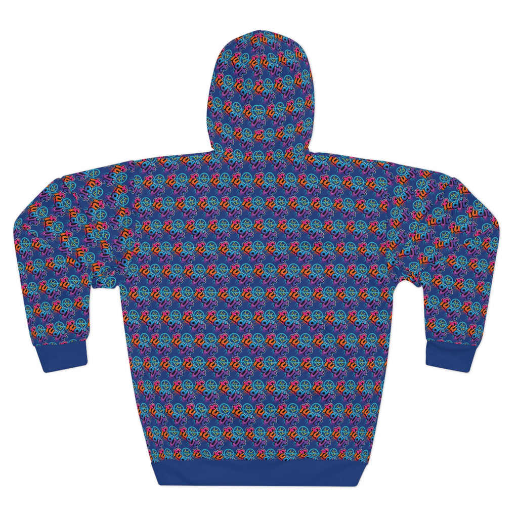 fudjt No Kings Clown Town Hoodie | All Over Dark Blue Stagger Lee 2.5-45