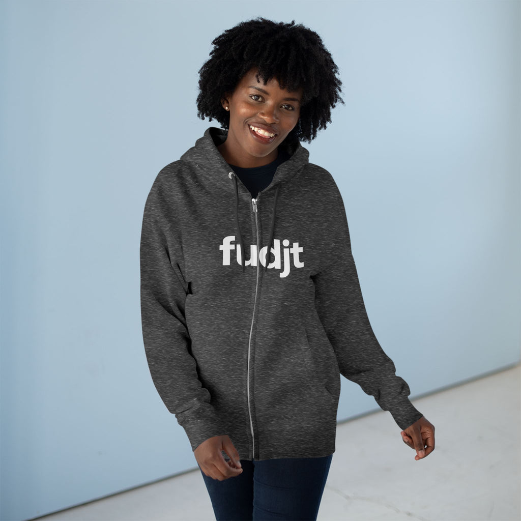 Zip Hoodie with White fudjt Design | Cozy Everyday Comfort | 7 Colors